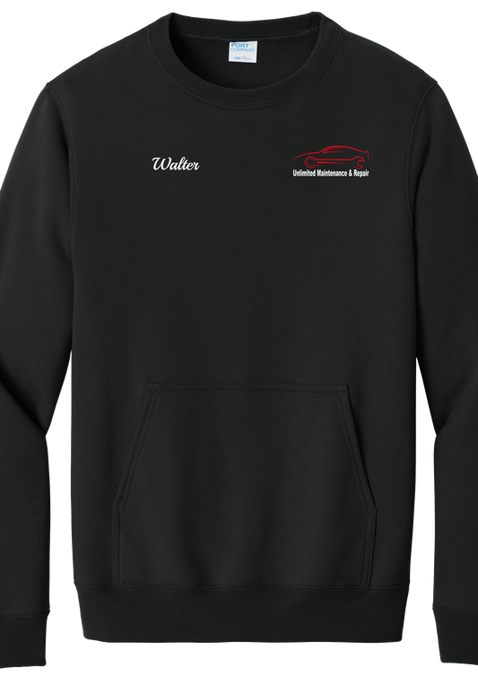 Pocket Sweatshirt - Core Fleece Crewneck w/ Kangaroo Pocket PC78PKT - Unlimited Maintenance and Repair