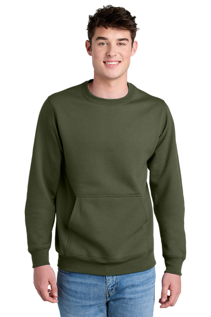 Economy Pocket Sweatshirt - Core Fleece Crewneck w/ Kangaroo Pocket - PC78PKT