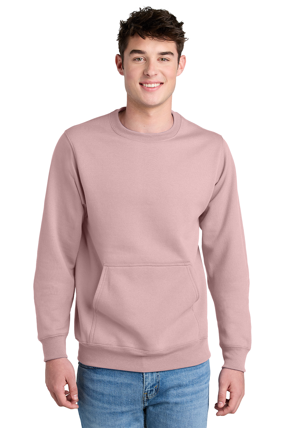 Economy Pocket Sweatshirt - Core Fleece Crewneck w/ Kangaroo Pocket - PC78PKT