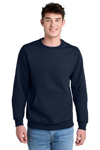 Economy Pocket Sweatshirt - Core Fleece Crewneck w/ Kangaroo Pocket - PC78PKT