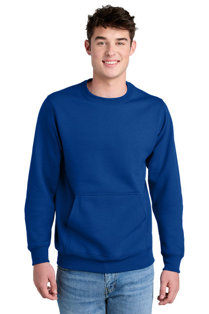 Economy Pocket Sweatshirt - Core Fleece Crewneck w/ Kangaroo Pocket - PC78PKT
