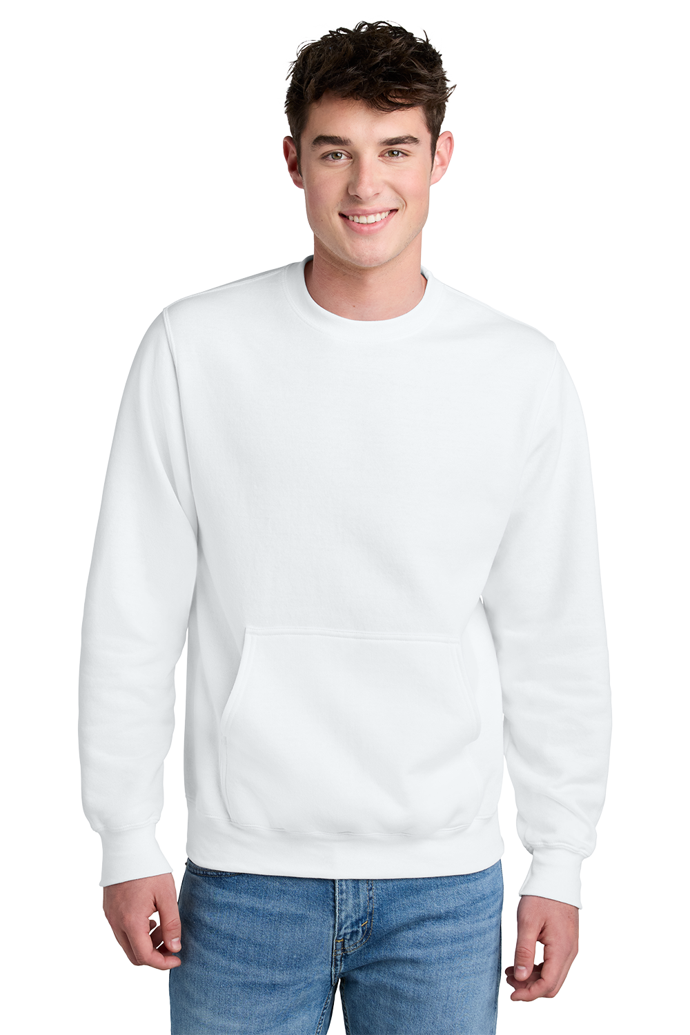 Economy Pocket Sweatshirt - Core Fleece Crewneck w/ Kangaroo Pocket - PC78PKT