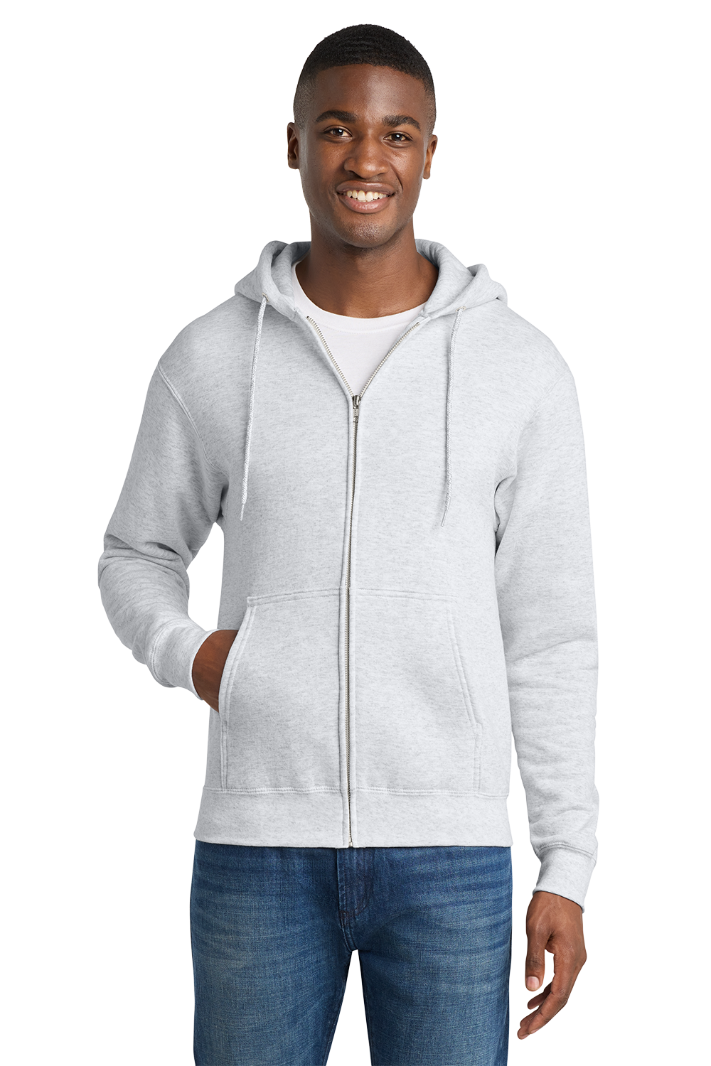 Economy Hoodie - FULL ZIP - Port & Co. Core Fleece Hooded Sweatshirt - PC75ZH