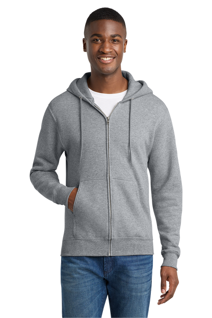 Economy Hoodie - FULL ZIP - Port & Co. Core Fleece Hooded Sweatshirt - PC75ZH