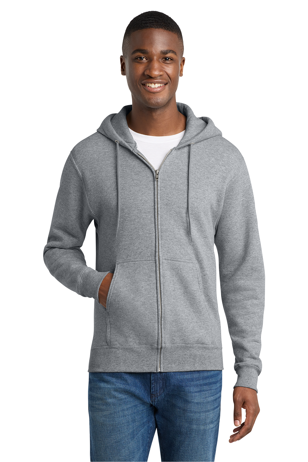 Economy Full-Zip Sweatshirt - Port & Company Core Fleece Cadet - PC78ZH