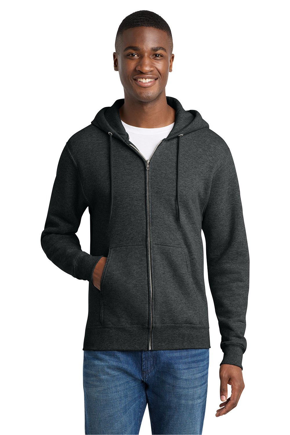 Economy Full-Zip Sweatshirt - Port & Company Core Fleece Cadet - PC78ZH