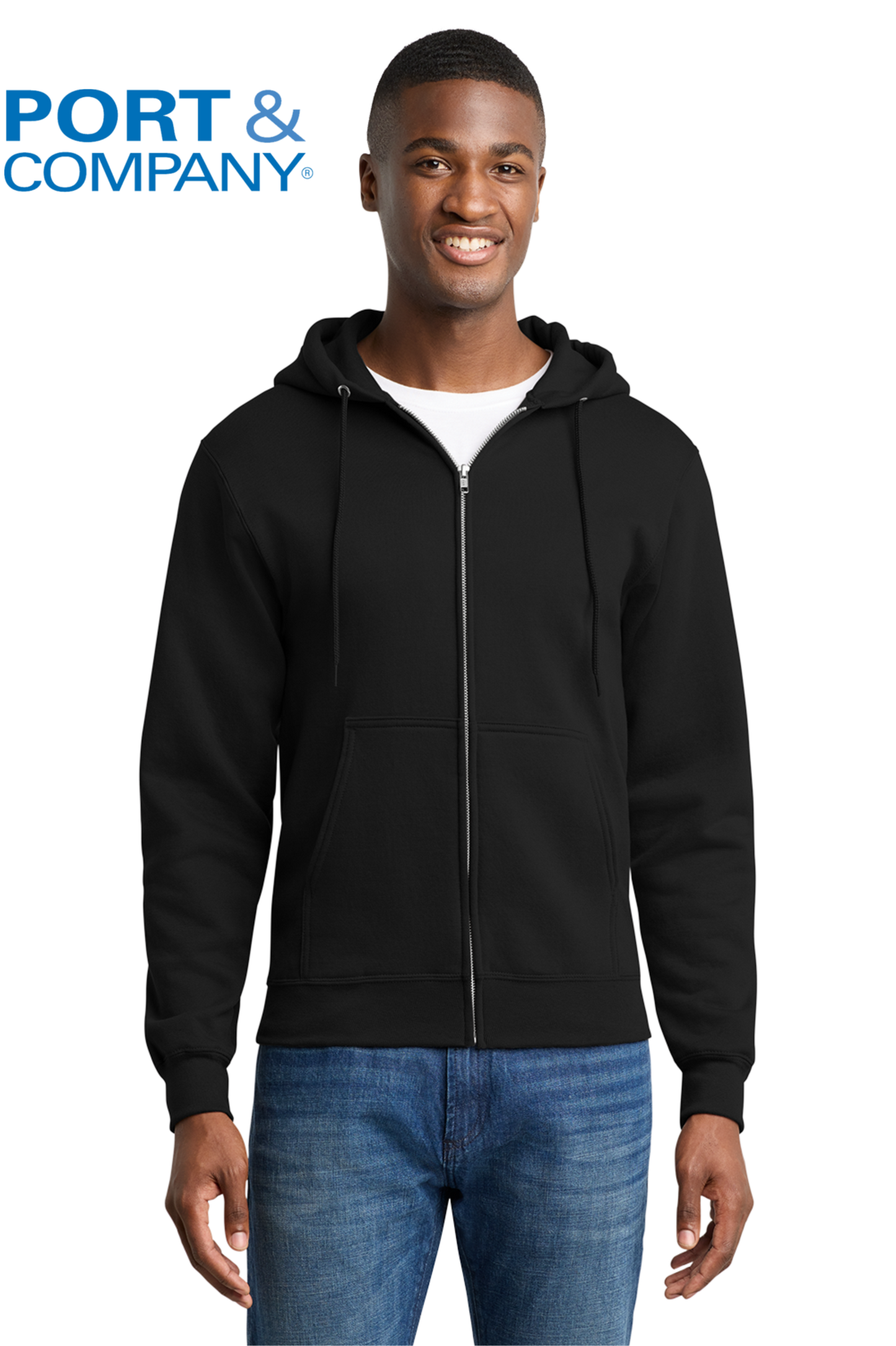 Economy Full-Zip Sweatshirt - Port & Company Core Fleece Cadet - PC78ZH