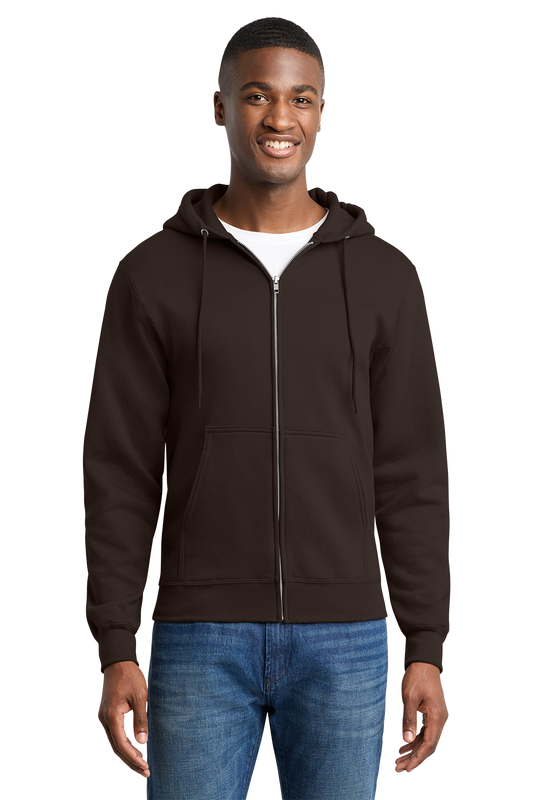 Economy Hoodie - FULL ZIP - Port & Co. Core Fleece Hooded Sweatshirt - PC75ZH