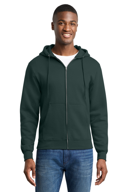 Economy Hoodie - FULL ZIP - Port & Co. Core Fleece Hooded Sweatshirt - PC75ZH