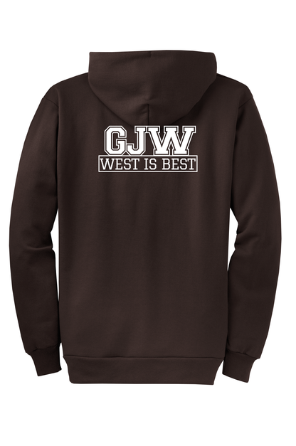 Economy Hoodie - FULL ZIP - Port  Company Core Fleece Hooded Sweatshirt PC78ZH - George J West Elementary School