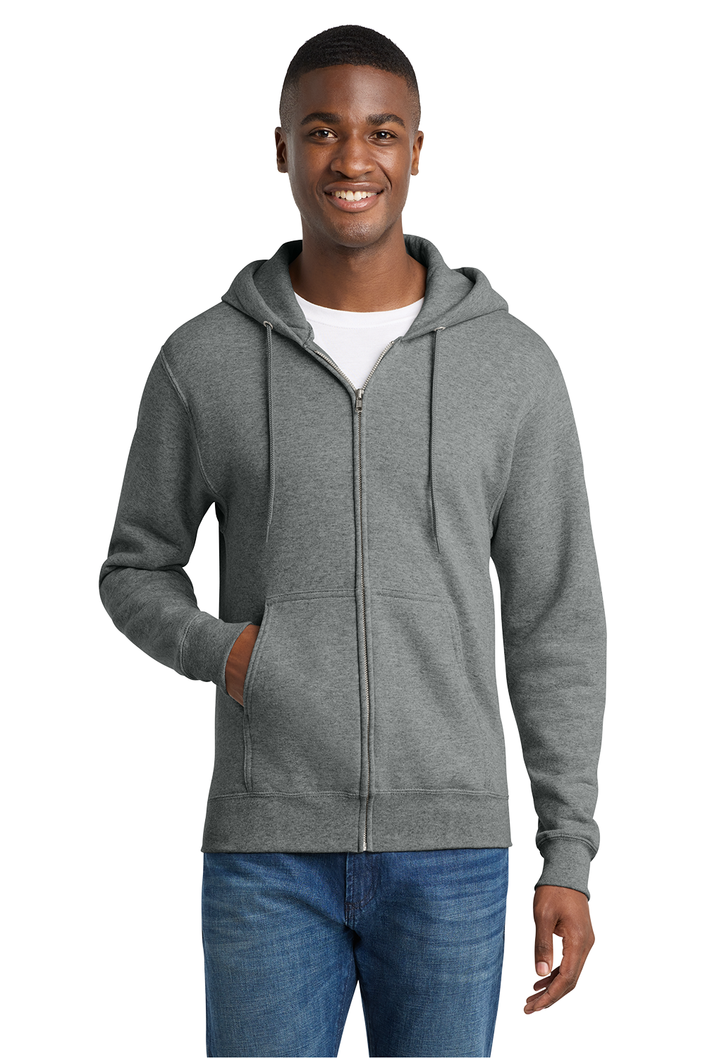 Economy Full-Zip Sweatshirt - Port & Company Core Fleece Cadet - PC78ZH