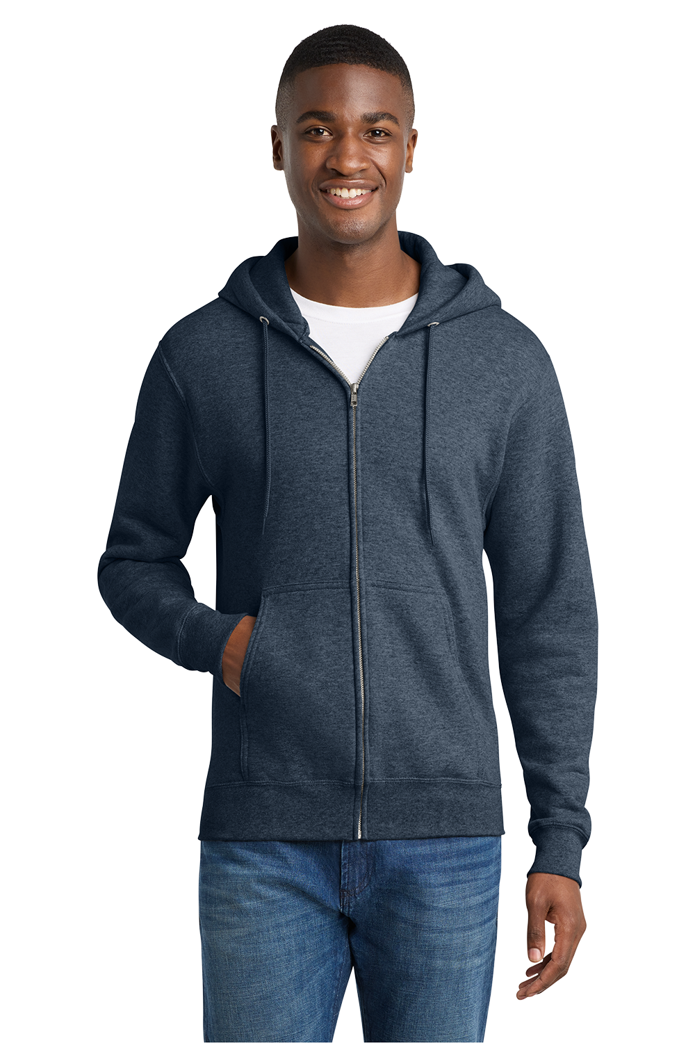 Economy Full-Zip Sweatshirt - Port & Company Core Fleece Cadet - PC78ZH