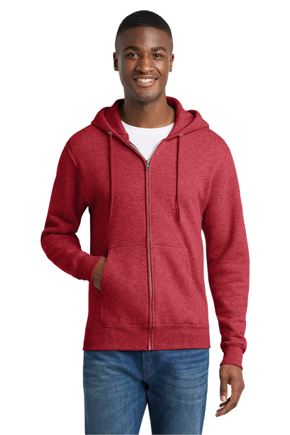 Economy Hoodie - FULL ZIP - Port & Co. Core Fleece Hooded Sweatshirt - PC75ZH