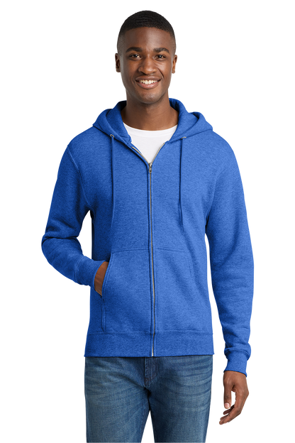 Economy Hoodie - FULL ZIP - Port & Co. Core Fleece Hooded Sweatshirt - PC75ZH
