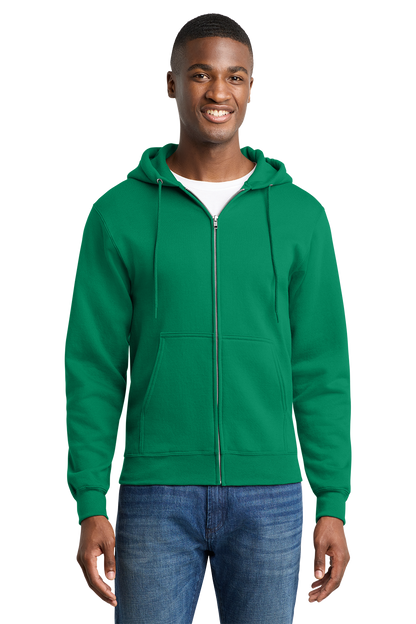 Economy Hoodie - FULL ZIP - Port & Co. Core Fleece Hooded Sweatshirt - PC75ZH