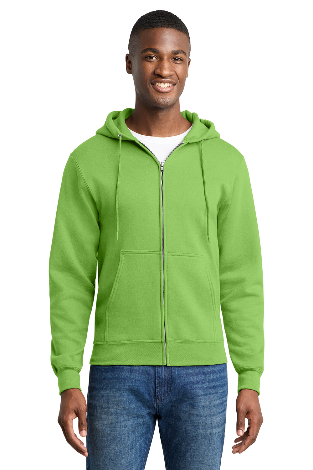 Economy Hoodie - FULL ZIP - Port & Co. Core Fleece Hooded Sweatshirt - PC75ZH