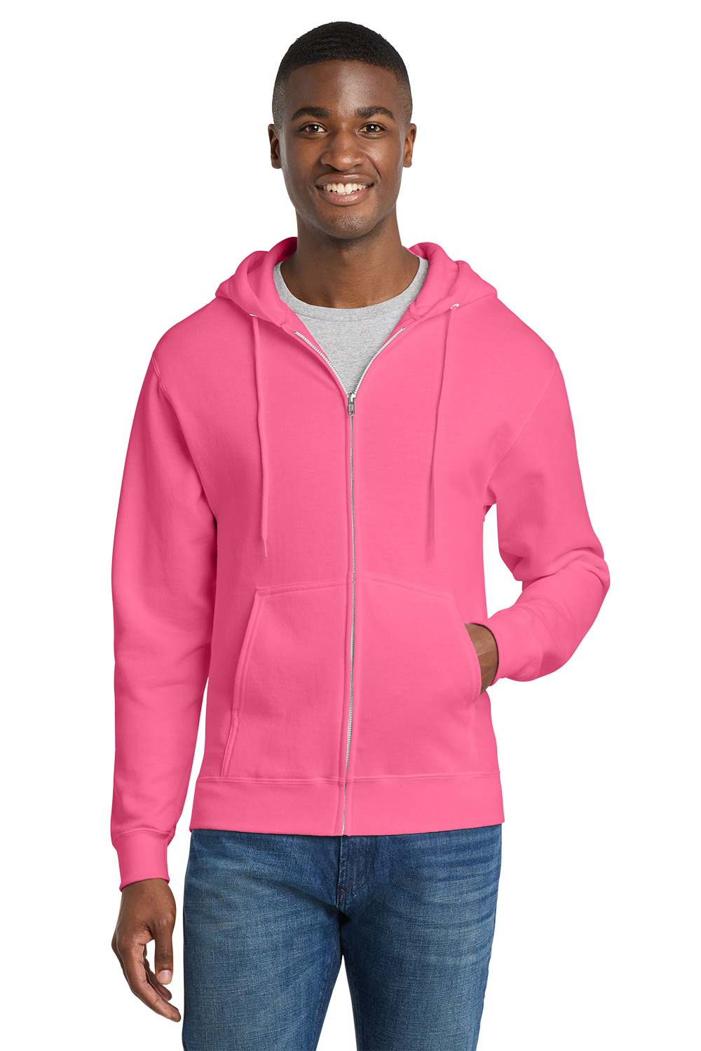 Economy Full-Zip Sweatshirt - Port & Company Core Fleece Cadet - PC78ZH