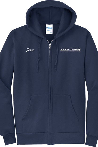 Economy Hoodie - FULL ZIP - Port  Company Core Fleece Hooded Sweatshirt PC78ZH - EBA Automotive