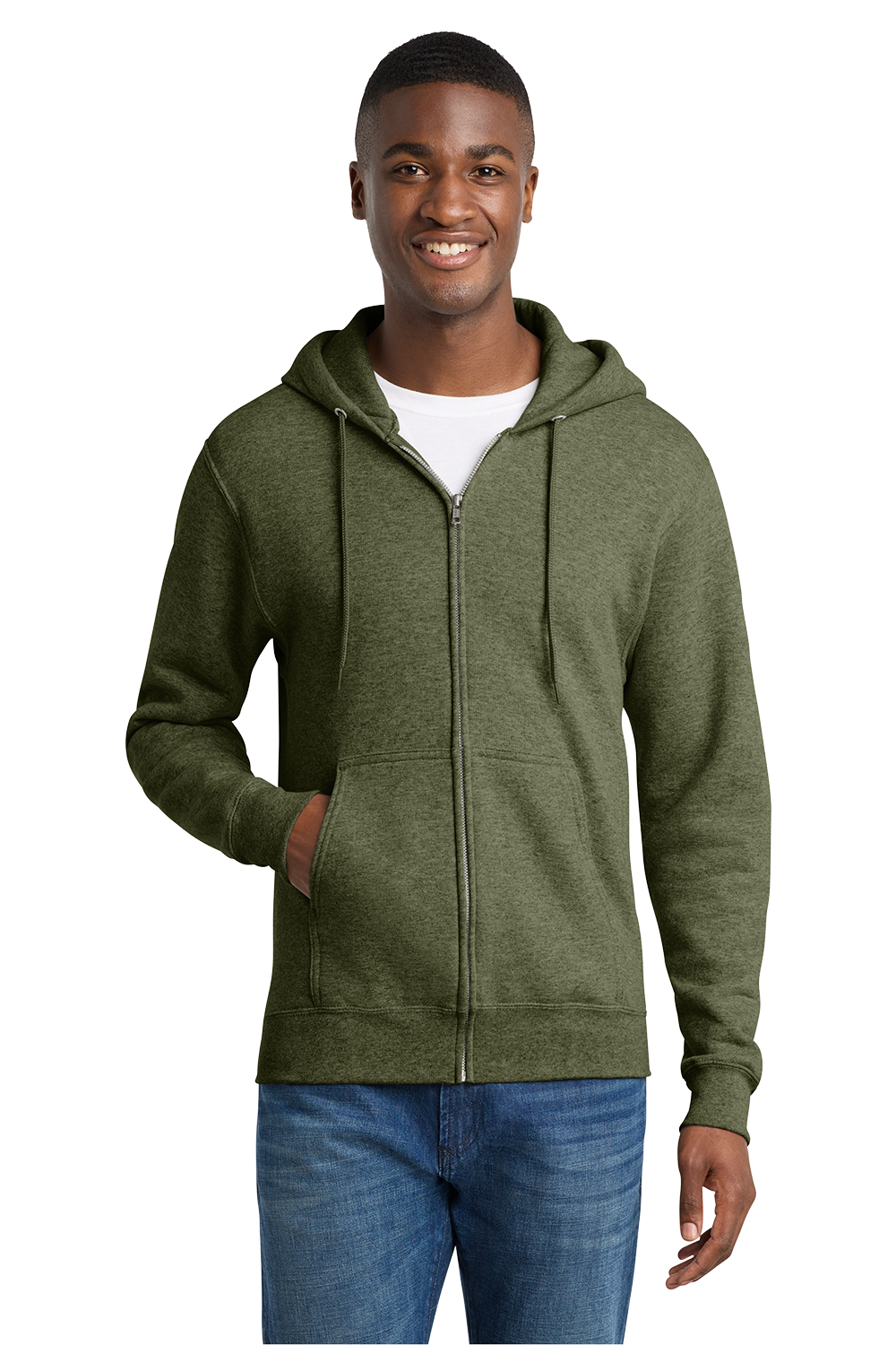 Economy Full-Zip Sweatshirt - Port & Company Core Fleece Cadet - PC78ZH