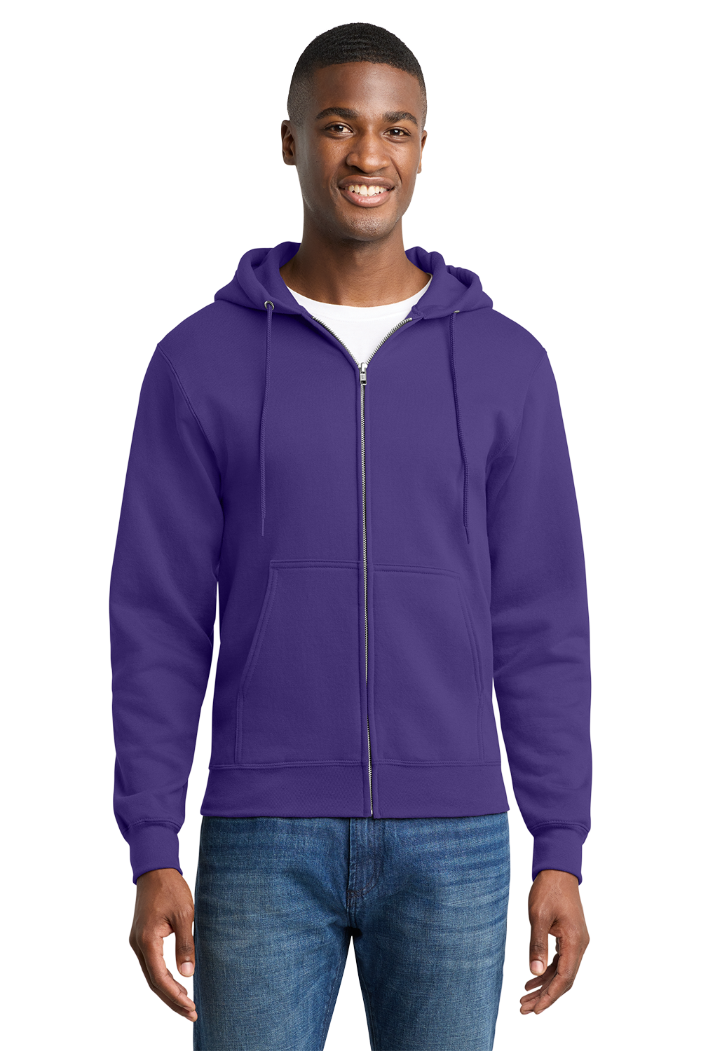 Economy Full-Zip Sweatshirt - Port & Company Core Fleece Cadet - PC78ZH