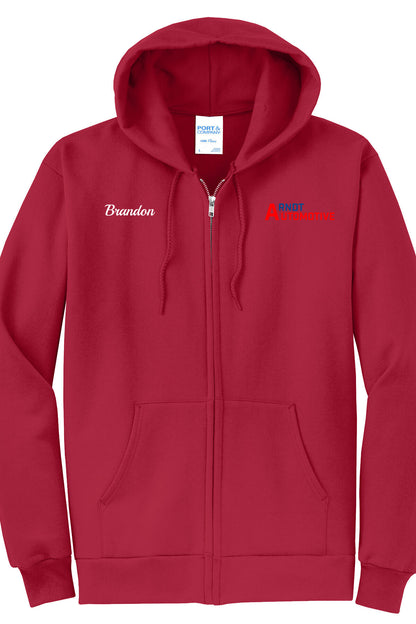 Economy Hoodie - FULL ZIP - Port  Company Core Fleece Hooded Sweatshirt PC78ZH - ARNDT Automotive
