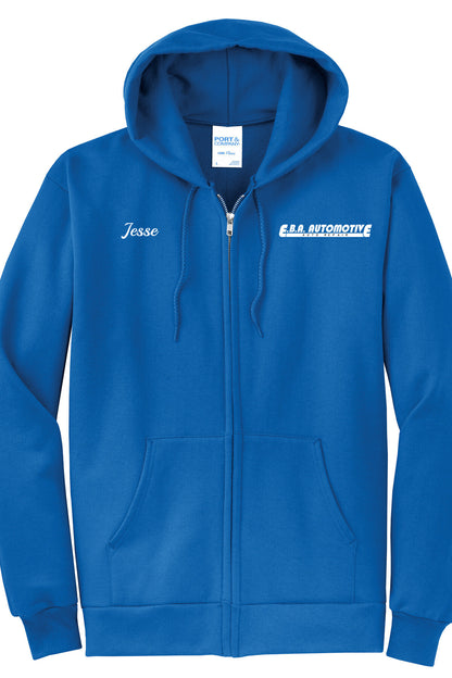 Economy Hoodie - FULL ZIP - Port  Company Core Fleece Hooded Sweatshirt PC78ZH - EBA Automotive
