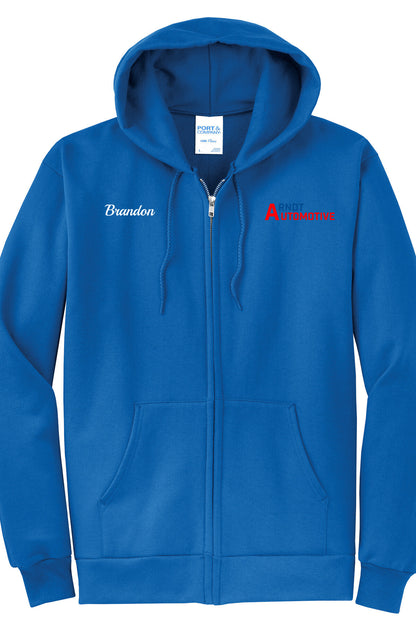 Economy Hoodie - FULL ZIP - Port  Company Core Fleece Hooded Sweatshirt PC78ZH - ARNDT Automotive