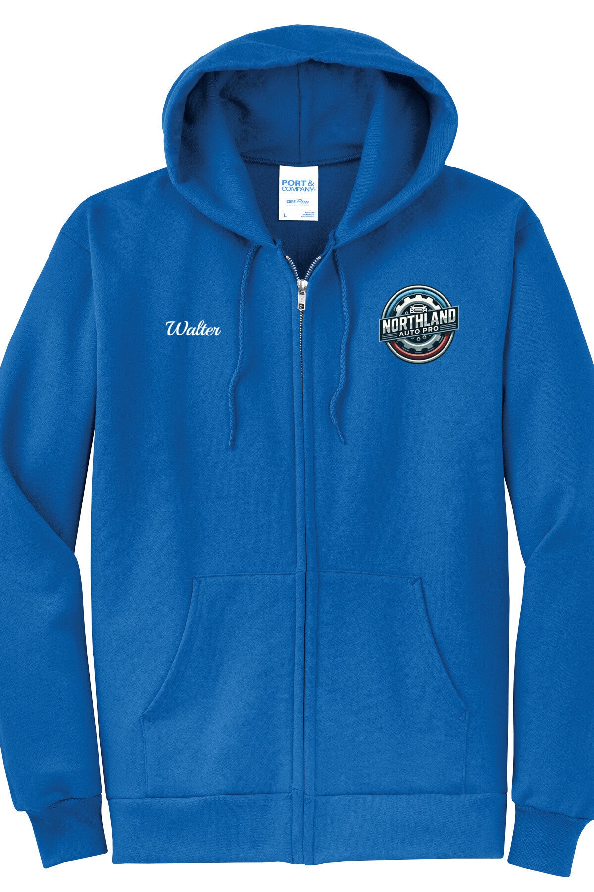 Economy Hoodie - FULL ZIP - Port  Company Core Fleece Hooded Sweatshirt PC78ZH - Northland Auto Pro