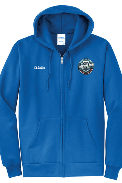 Economy Hoodie - FULL ZIP - Port  Company Core Fleece Hooded Sweatshirt PC78ZH - Northland Auto Pro
