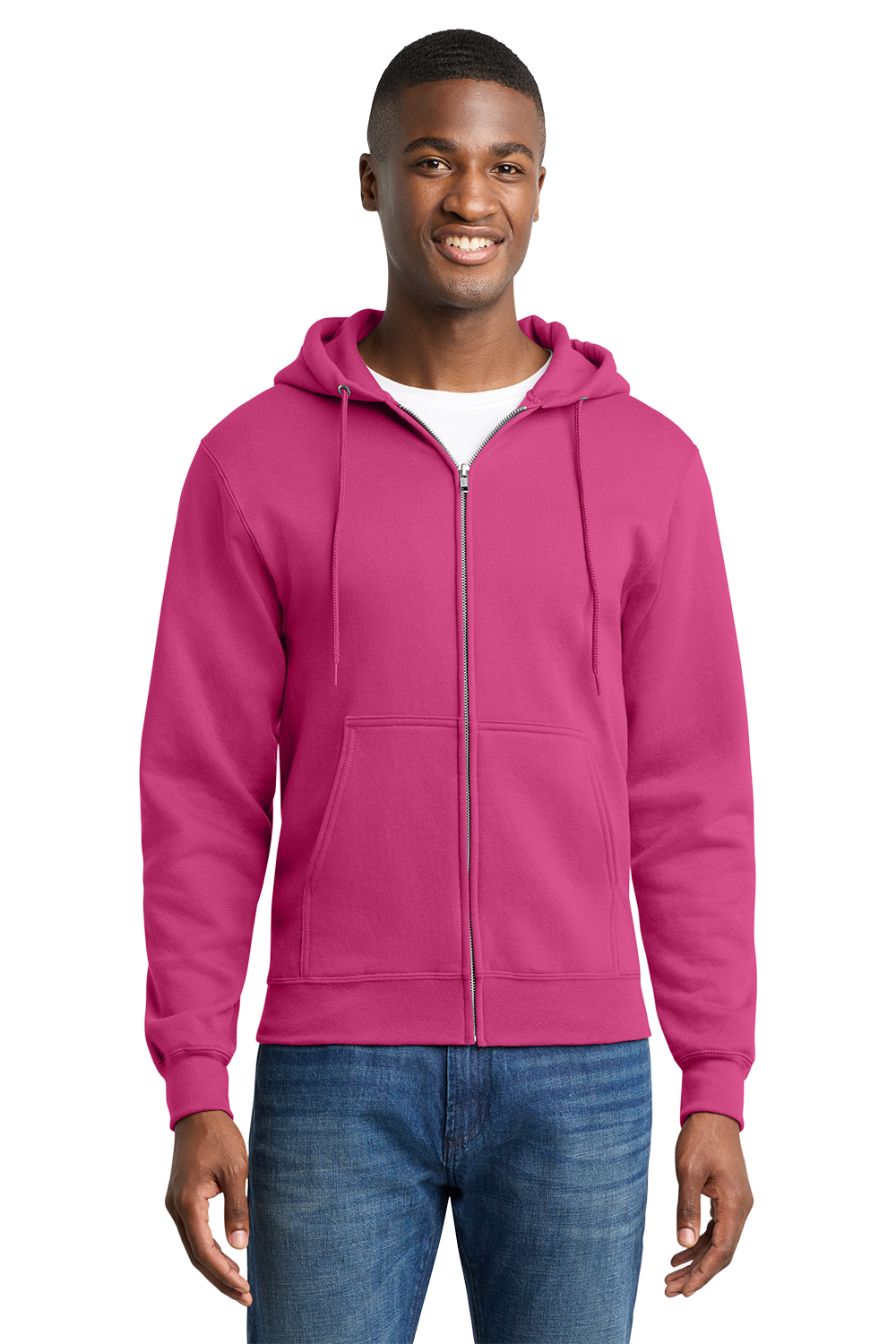 Economy Full-Zip Sweatshirt - Port & Company Core Fleece Cadet - PC78ZH