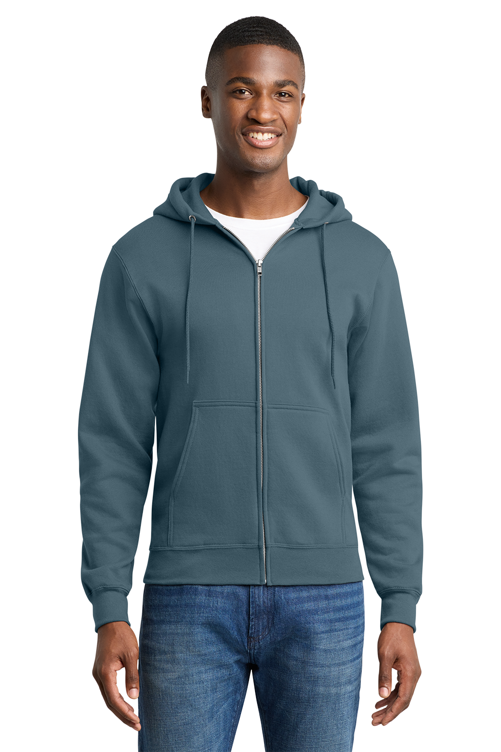 Economy Hoodie - FULL ZIP - Port & Co. Core Fleece Hooded Sweatshirt - PC75ZH