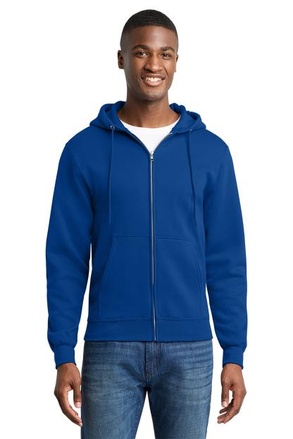 Economy Hoodie - FULL ZIP - Port & Co. Core Fleece Hooded Sweatshirt - PC75ZH