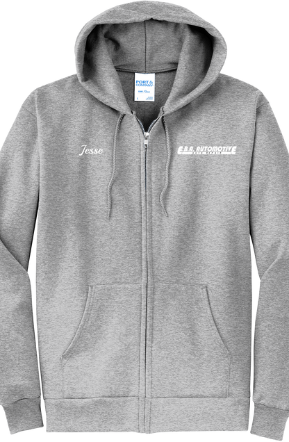 Economy Hoodie - FULL ZIP - Port  Company Core Fleece Hooded Sweatshirt PC78ZH - EBA Automotive