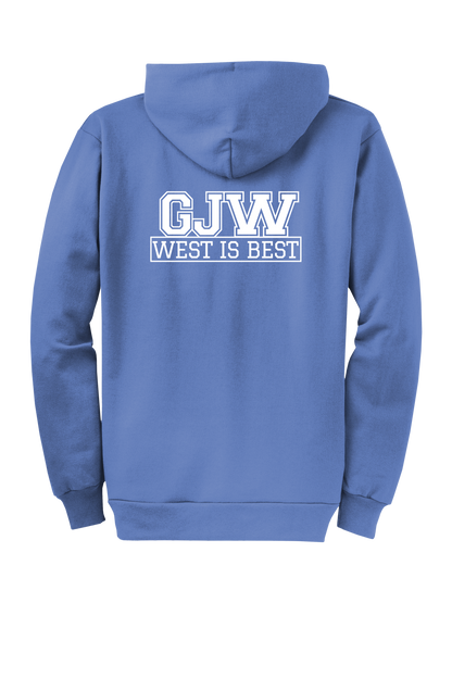 Economy Hoodie - FULL ZIP - Port  Company Core Fleece Hooded Sweatshirt PC78ZH - George J West Elementary School