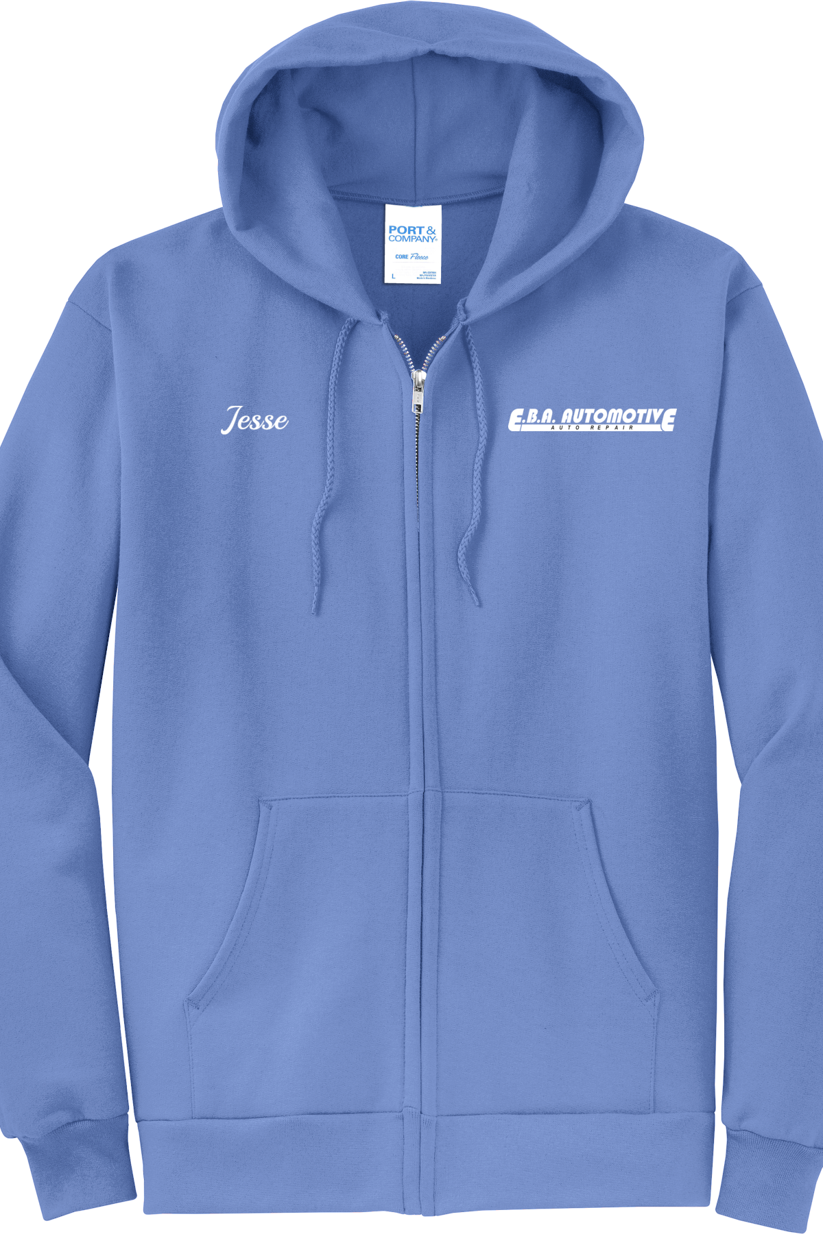 Economy Hoodie - FULL ZIP - Port  Company Core Fleece Hooded Sweatshirt PC78ZH - EBA Automotive