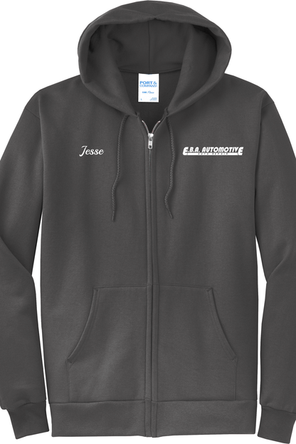 Economy Hoodie - FULL ZIP - Port  Company Core Fleece Hooded Sweatshirt PC78ZH - EBA Automotive