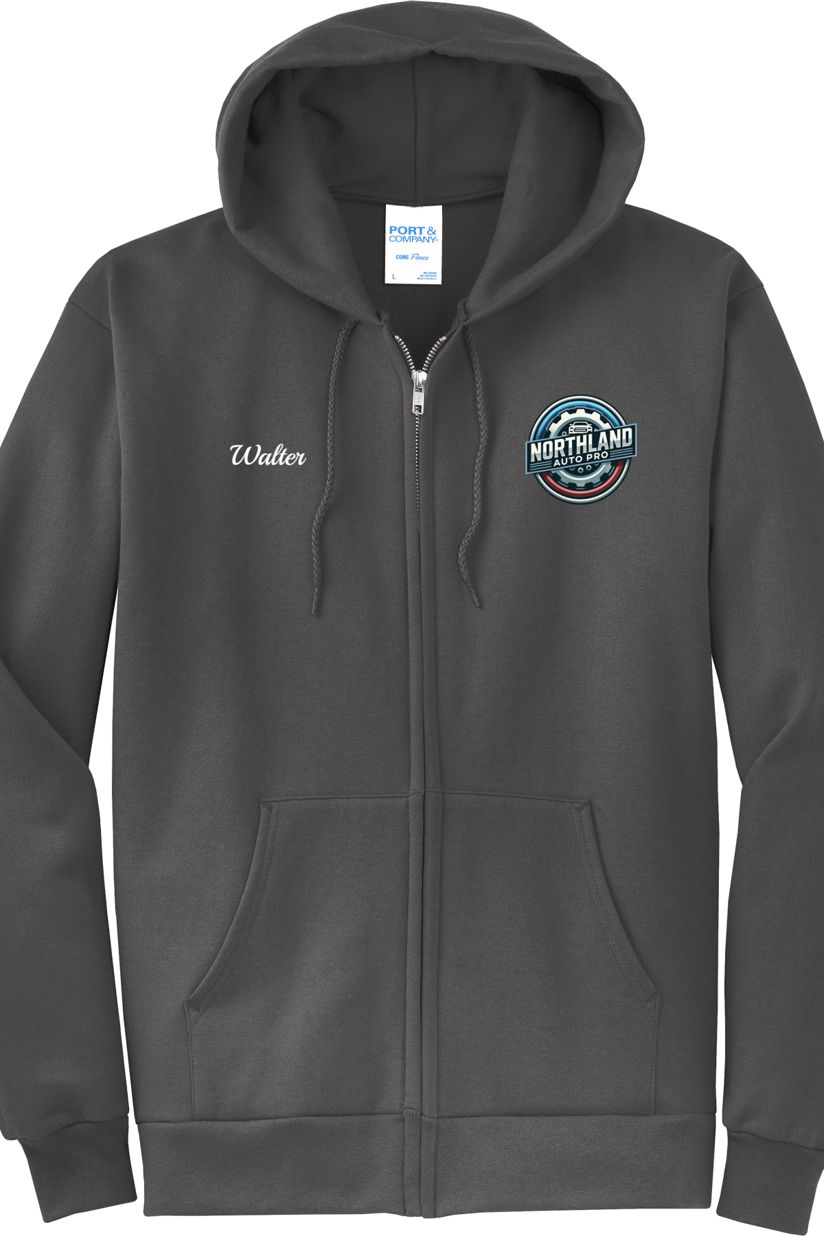 Economy Hoodie - FULL ZIP - Port  Company Core Fleece Hooded Sweatshirt PC78ZH - Northland Auto Pro