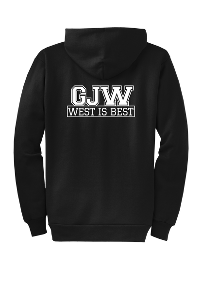 Economy Hoodie - FULL ZIP - Port  Company Core Fleece Hooded Sweatshirt PC78ZH - George J West Elementary School