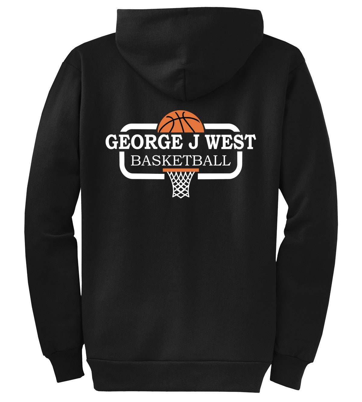 HOODIE FULL ZIP 7.8oz - Port  Company Core Fleece Hooded Sweatshirt PC78ZH - GJW Basketball