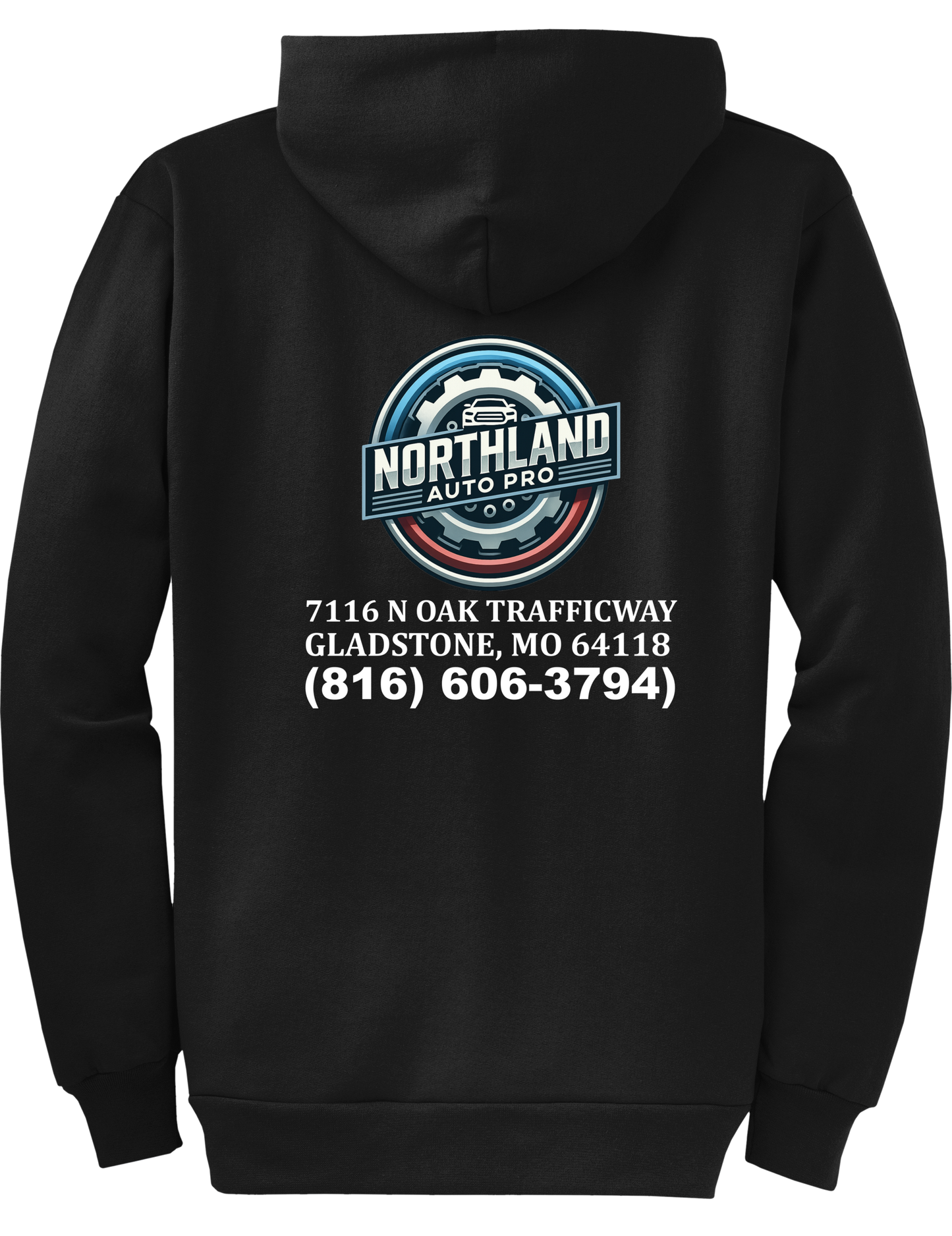 Economy Hoodie - FULL ZIP - Port  Company Core Fleece Hooded Sweatshirt PC78ZH - Northland Auto Pro