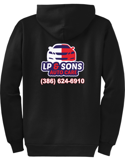 Economy Hoodie - FULL ZIP - Port  Company Core Fleece Hooded Sweatshirt PC78ZH - LP & Sons Auto Care