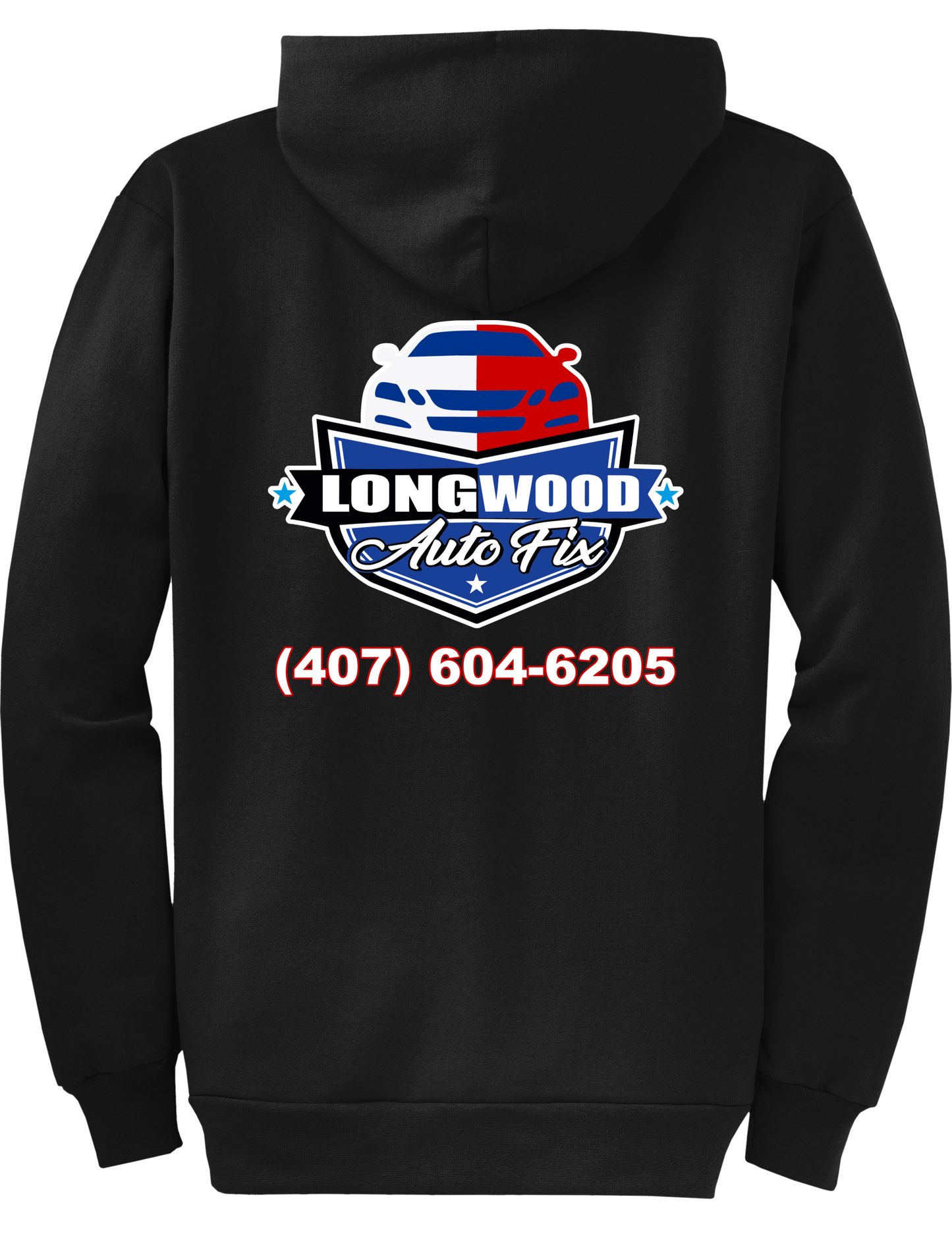 HOODIE - FULL ZIP - Port  Company Core Fleece Hooded Sweatshirt PC78ZH - Longwood Auto Fix