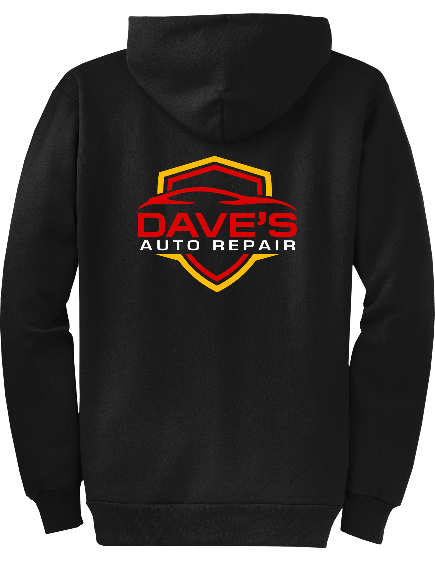 Economy Hoodie - FULL ZIP - Port  Company Core Fleece Hooded Sweatshirt PC78ZH - Daves Auto Repair
