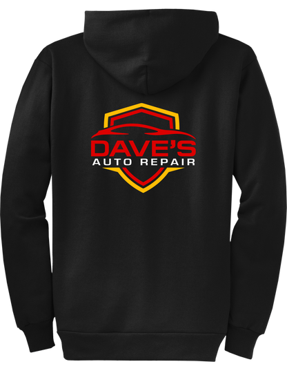 Economy Hoodie - FULL ZIP - Port  Company Core Fleece Hooded Sweatshirt PC78ZH - Daves Auto Repair