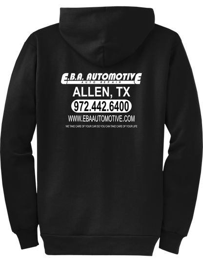 Economy Hoodie - FULL ZIP - Port  Company Core Fleece Hooded Sweatshirt PC78ZH - EBA Automotive