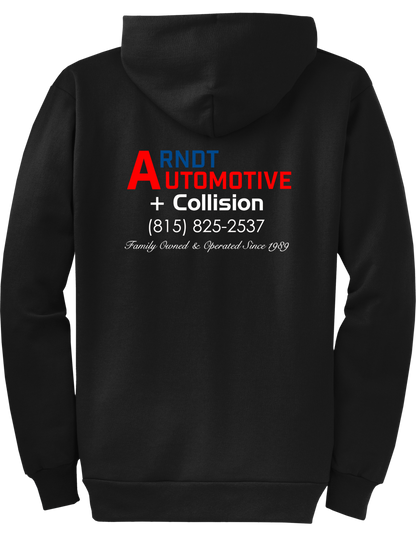 Economy Hoodie - FULL ZIP - Port  Company Core Fleece Hooded Sweatshirt PC78ZH - ARNDT Automotive
