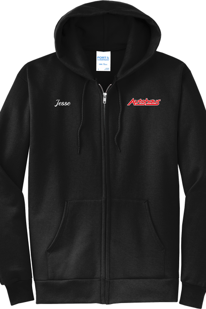 Economy Hoodie - FULL ZIP - Port  Company Core Fleece Hooded Sweatshirt PC78ZH - Autohaus