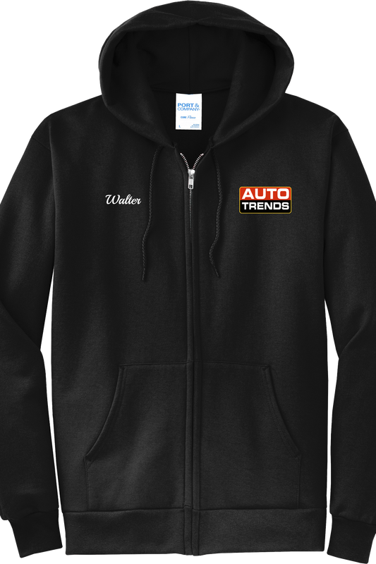 Economy Hoodie - FULL ZIP - Port  Company Core Fleece Hooded Sweatshirt PC78ZH - Auto Trends
