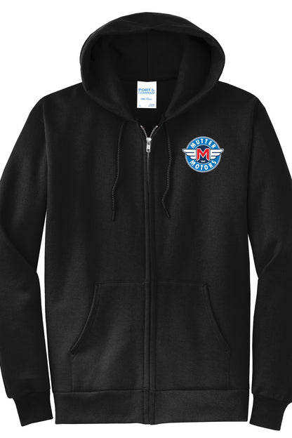 Economy Hoodie - FULL ZIP - Port  Company Core Fleece Hooded Sweatshirt PC78ZH - Mutter Motors