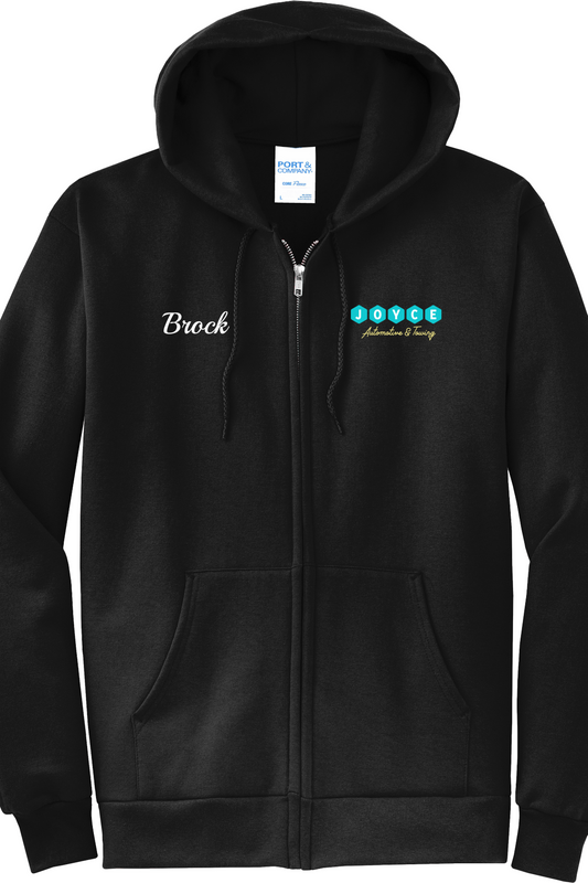 Economy Hoodie - FULL ZIP - Port  Company Core Fleece Hooded Sweatshirt PC78ZH - Joyce Automotive & Towing